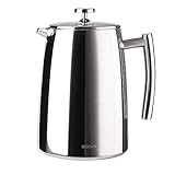 Secura French Press Coffee Maker, 50-Ounce, 304 Stainless Steel Insulated Coffee Press with Extra Screen
