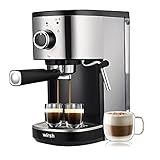 wirsh Espresso Machine, 15 Bar Espresso Maker with Milk Frother for Espresso, Latte and Cappuccino, Expresso Coffee Machine with 42 oz removable water tank, Stainless Steel