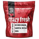 Crazy Fresh Whole Bean Coffee, 2 lbs Honduran Santa Rosa Full City - Full City Roast (light med) Master Roasting Super Premium Coffees in Small Batches since 1911, Delivered Fresh